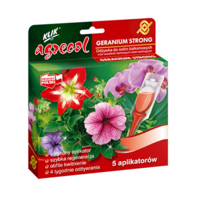 Agrecol Geranium Strong odżywka do roślin balkonowych oraz kwitnących 5x30ml