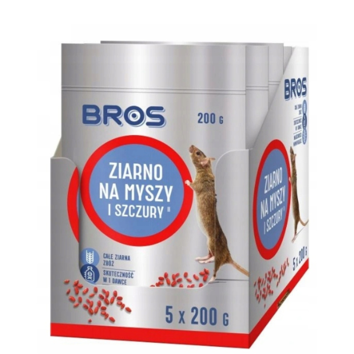 Bros Ziarno Trutka na Myszy i Szczury 1kg (5X200g)
